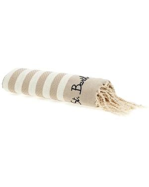 MC2 Saint Barth Striped Fringed Beach Towel - Metallic