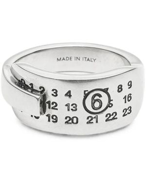 MM6 by Maison Margiela Numeric-Logo Wrap-Around Ring - White