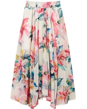 Twinset Floral-Print Skirt - Red