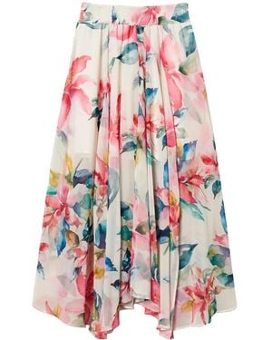 Twinset Floral-Print Skirt - Red