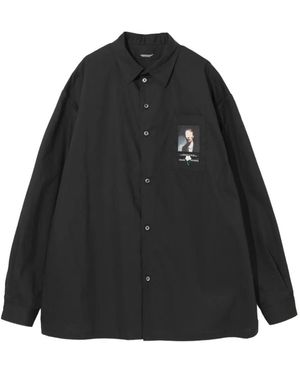 Undercover Portrait-Print Shirt - Black