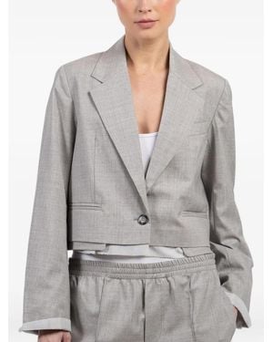 WE-AR4 Cropped Single-Breasted Jacket - Grey