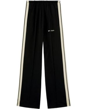 Palm Angels Wide-Leg Pants With Contrasting Stripe Detail - Black