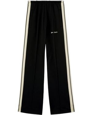Palm Angels Wide-Leg Trousers With Contrasting Stripe Detail - Black