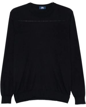 Fedeli Round-Neck Long-Sleeve Top - Black