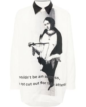 Yohji Yamamoto Puncture M A-stabbing Women シャツ - ホワイト