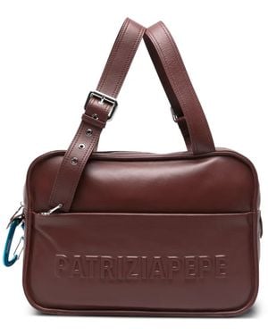 Patrizia Pepe Embossed Leather Tote Bag - Brown