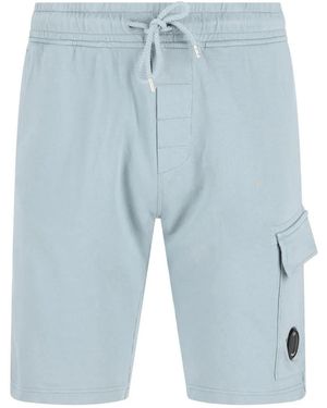 C.P. Company Light Fleece Cargo Lens Sweatshorts - Blue