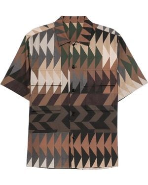 Sacai Camicia A Maniche Corte Con Stampa - Grigio