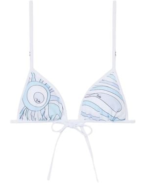 PUCCI Haut De Bikini À Imprimé Marmo - Bleu