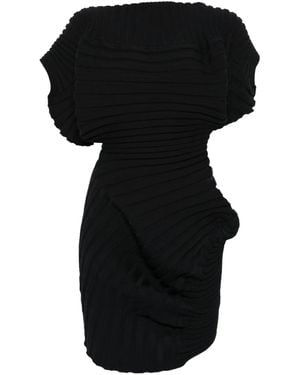 Issey Miyake (As It Is) Ribbed Asymmetric Top - Black