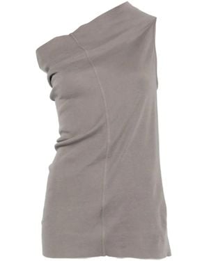 Rick Owens One-Shoulder Top - Grey