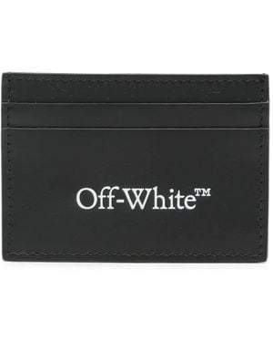 Off-White c/o Virgil Abloh Bookish Logo-Print Leather Cardholder - Black
