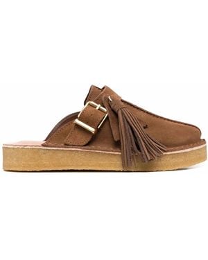 Clarks Slip-On Suede Mules - Brown
