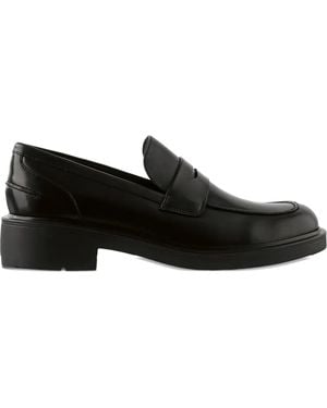 Högl Lauren Leren Loafers Met Blokhak - Zwart