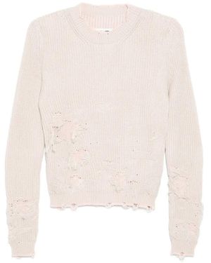 MM6 by Maison Margiela Distressed Jumper - White
