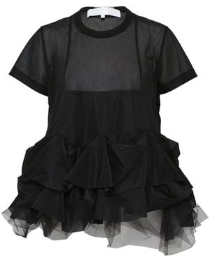 Comme des Garçons Layered Tulle T-Shirt - Black