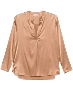 Blanca Vita Satin Blouse - Natural