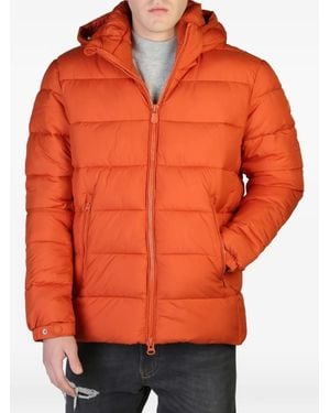 Save The Duck Hooded Zip-Fastening Padded Jacket - Orange