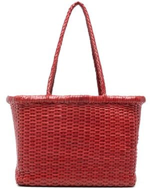 Dragon Diffusion Small Grace Basket Woven Tote Bag - Red