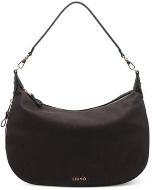 Liu Jo Crocodile-Effect Zip-Detail Tote Bag - Black