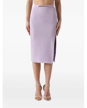Elisabetta Franchi Slit-Detail Midi Skirt - Purple
