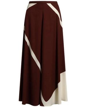 Alberta Ferretti Paneled Midi Skirt - Brown