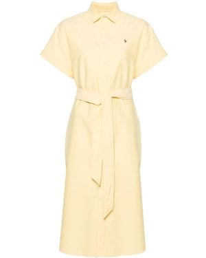 Polo Ralph Lauren Polo Pony-embroidered Shirt Dress - Yellow