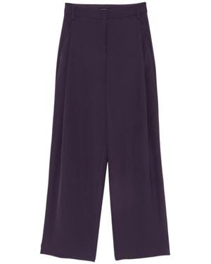 Luisa Cerano Pleated Wide-Leg Trousers - Purple