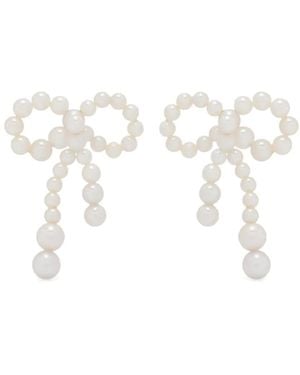 Sophie Bille Brahe 14Kt Geelgouden Rosette De Perles Oorbellen - Wit