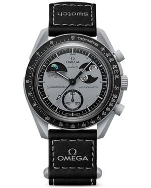 Swatch X Moon Mission To Earthphase Armbanduhr 42Mm - Schwarz