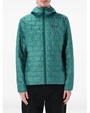 Patagonia Nano Puff Quilted Hooded Jacket - Green