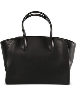 The Row 12 Marlo Leather Tote Bag - Black