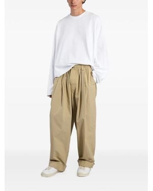 Marni Pleated Wide-Leg Trousers - Natural