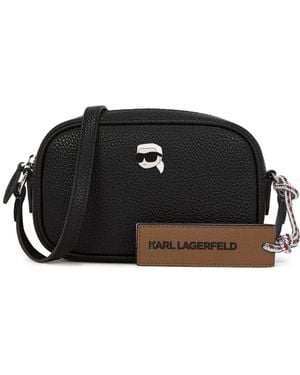 KARL LAGERFELD Ikon Pebble Camera Bag - Black