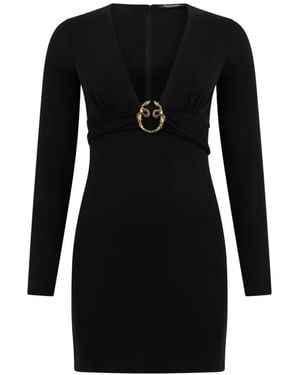 Roberto Cavalli Long-Sleeve Mini Dress - Black