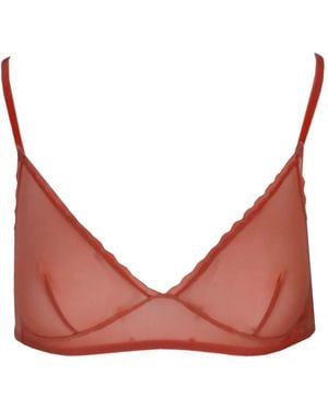 Laura Urbinati Tulle-Panelled Triangle Bra - Pink