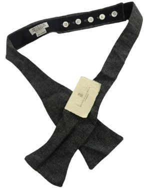 Brunello Cucinelli Patterned Bow Tie - Black