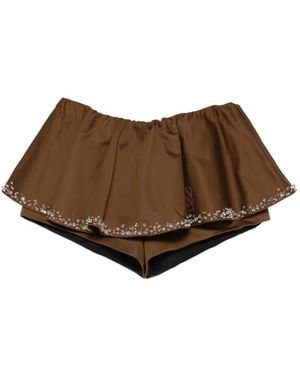 GIUSEPPE DI MORABITO Embellished Shorts - Brown