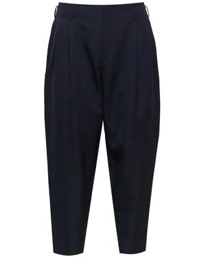 Comme des Garçons Pleated Wool Trousers - Blue