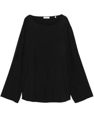 Marc O' Polo Top de manga larga con cuello barco - Negro