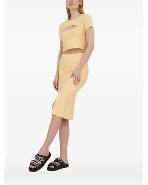 Patrizia Pepe Cutout Short-Sleeve Top - White