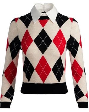 Alice + Olivia Pullover Mit Argyle-Muster - Rot