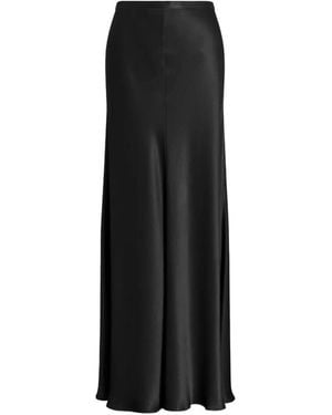 Alberta Ferretti Satinrock Mit Hohem Bund - Schwarz