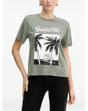 Guess Graphic-Print T-Shirt - Grey