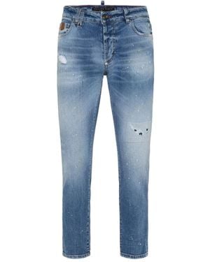 Philipp Plein ペイント ダメージ ジーンズ - ブルー