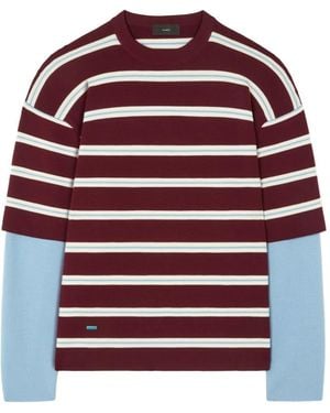 Alanui Rugby Club Double-Sleeve Sweater - Red