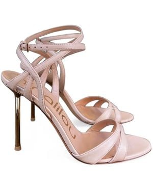 Ninalilou Helen Crossover-Strap Stiletto-Heel Sandals - Pink