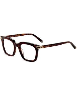 Philipp Plein Tortoiseshell-Effect Square-Frame Glasses - Brown
