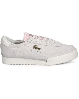 Lacoste Aura Logo-Plaque Suede Sneakers - White